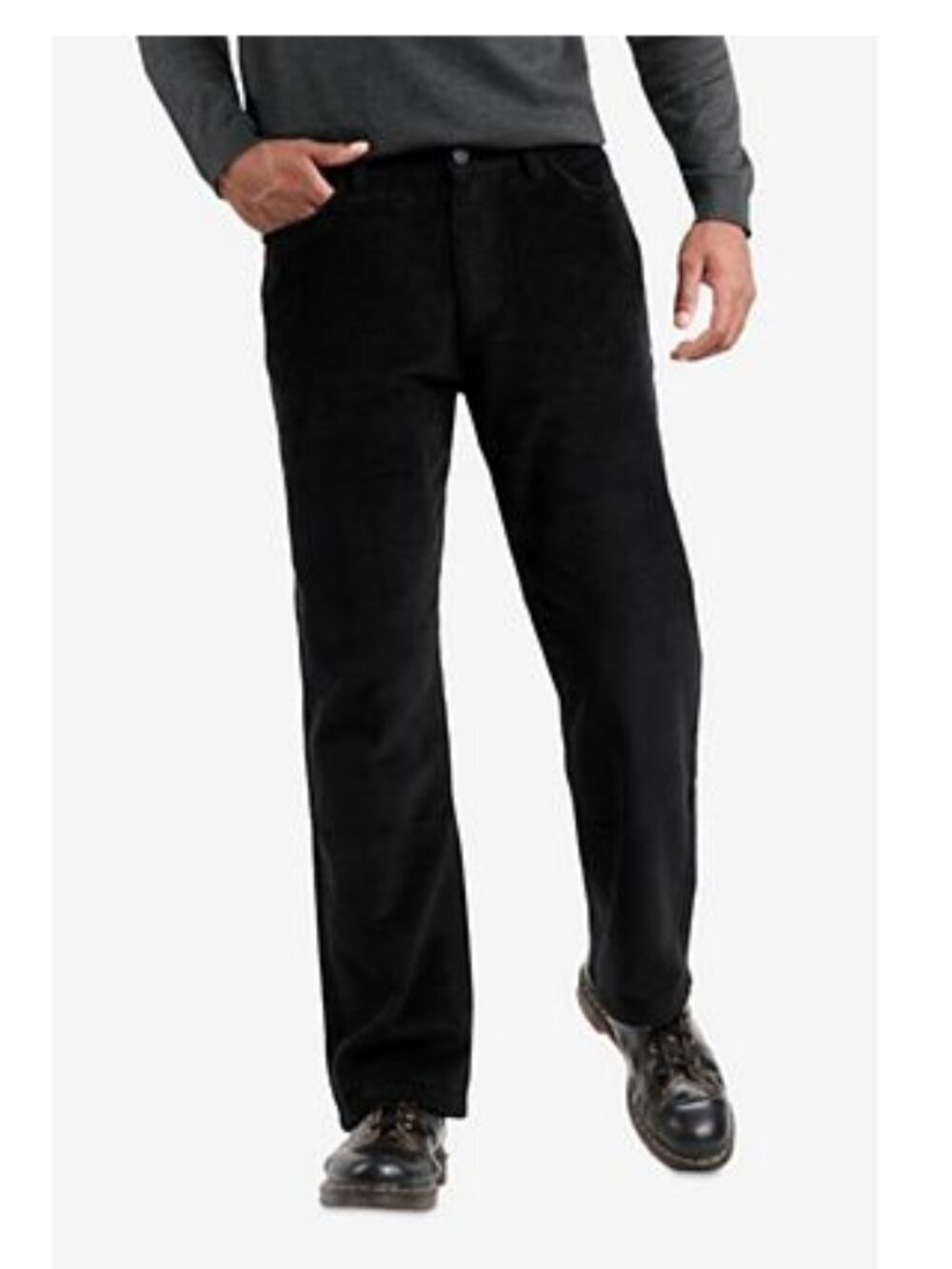 Perry Ellis Men's Black Corduroy Straight Leg Pant Size 36x32 NWT